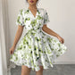 Womens Casual Vacation Printed Short-Sleeve Dress
