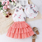Printed Halter Top Cake Skirt With Hat Suit