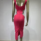 Robe une pièce bandage à col carré tendance