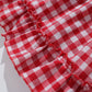 Girls' Red Plaid Bow Suspenders Princess Dress