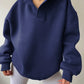 Women's Solid Color Hoodies Long Sleeve Hooded Solid Color Loose Sweater