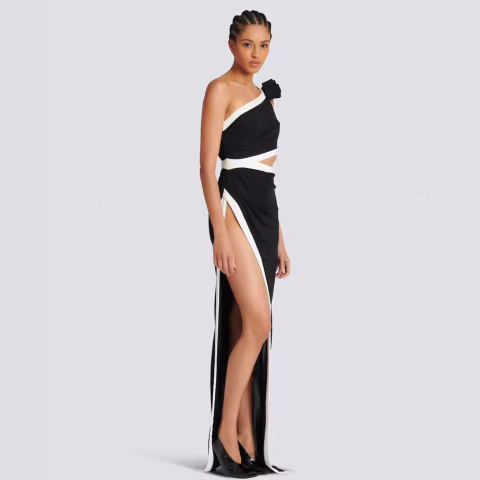 Bandage Dress European And American Shoulder Dress