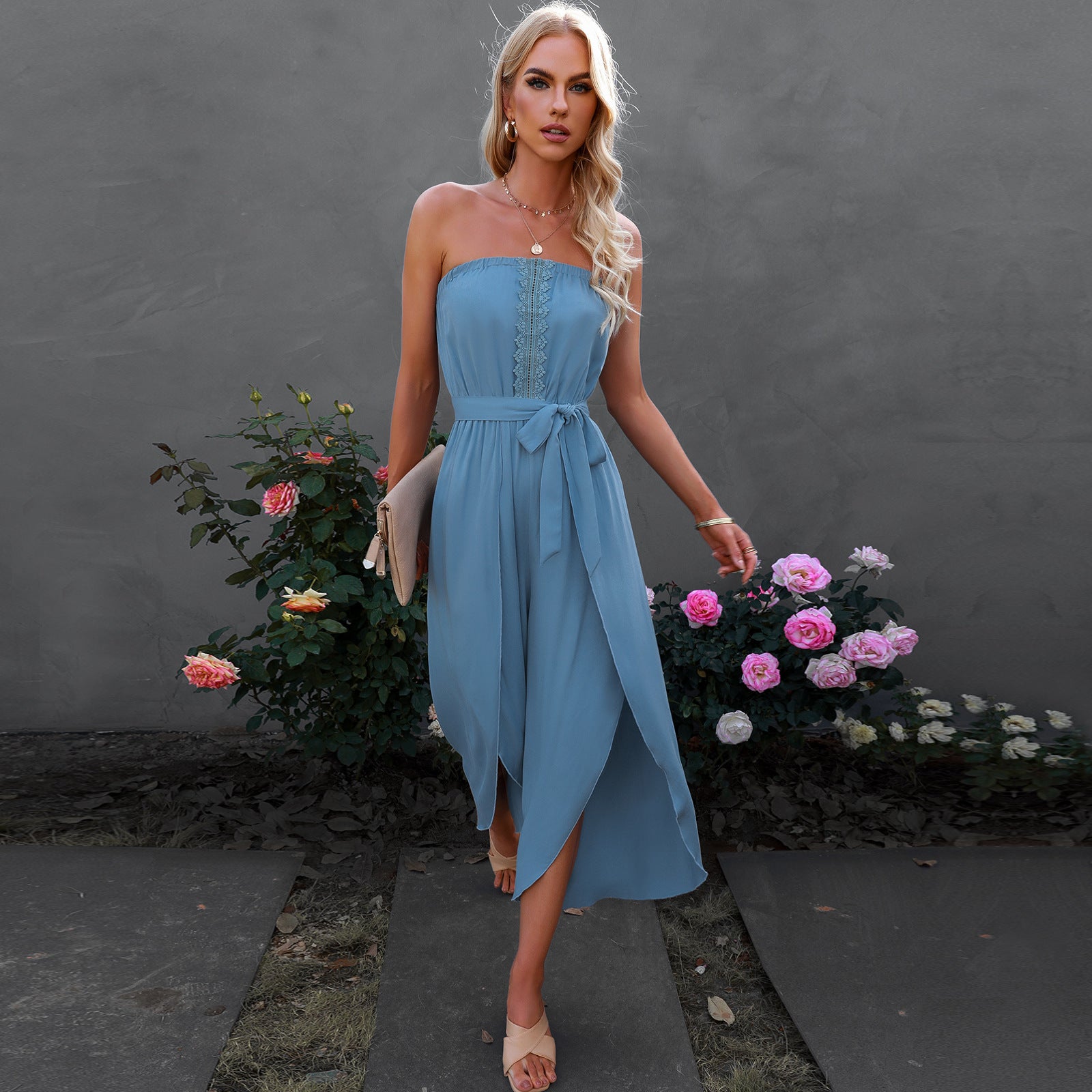European And American Women's Ninth Loose Jumpsuit Wide Leg Pants