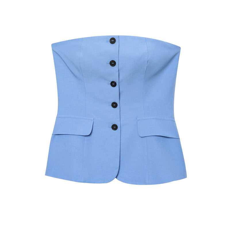 Tube Top Wide-leg Pants Show Temperament Wild Design Sense