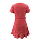Robe trapèze slim à volants et col en V en dentelle pour l'été, style européen et américain