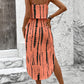 European And American-style Floral Camisole Skirt Two-piece Set