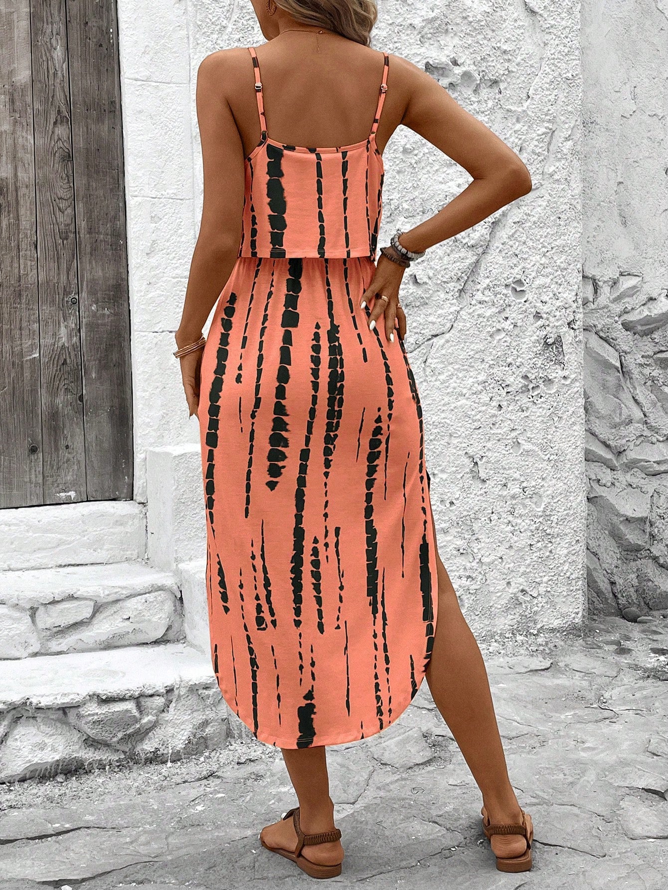 European And American-style Floral Camisole Skirt Two-piece Set