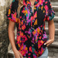 V-neck Painted Color Printing Short Sleeve