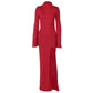 Bell Sleeve Backless Slit Slim Fit Dress