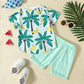 Ensemble t-shirt et short imprimé forêt tropicale style sport