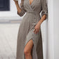 Women's V-neck Split Print Dress