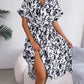 Leisure Loose Leopard Print Lace-up Shirt Dress