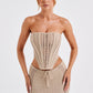 European And American Backless Tube Top Sheath Dress Knitting Suit