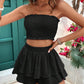 Women's Printed Off-Shoulder Top And Shorts Set