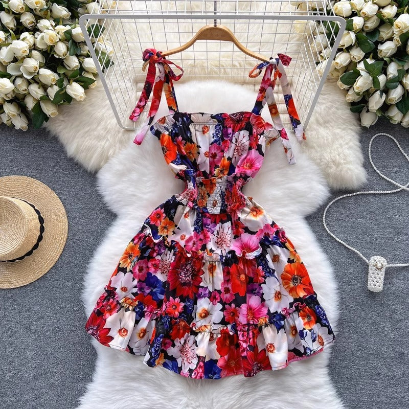 New Summer Womens Slimming A-Line Slip Dress With A Square Neck
