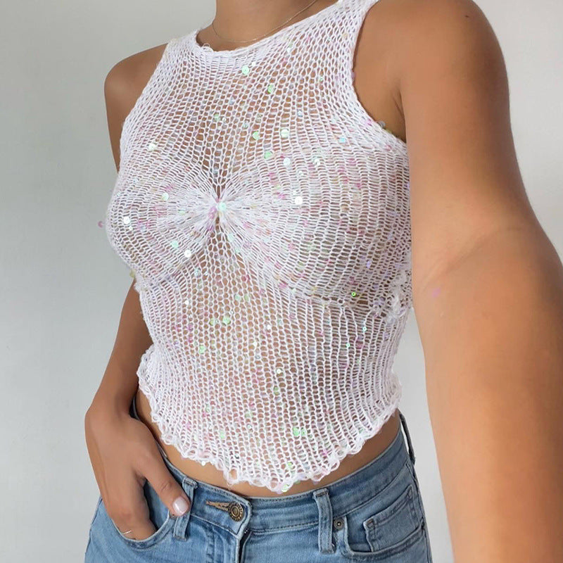 Women's Stylish Crewneck Sleeveless Top