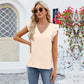 V-neck Ruffled Short Sleeve Women's Top
