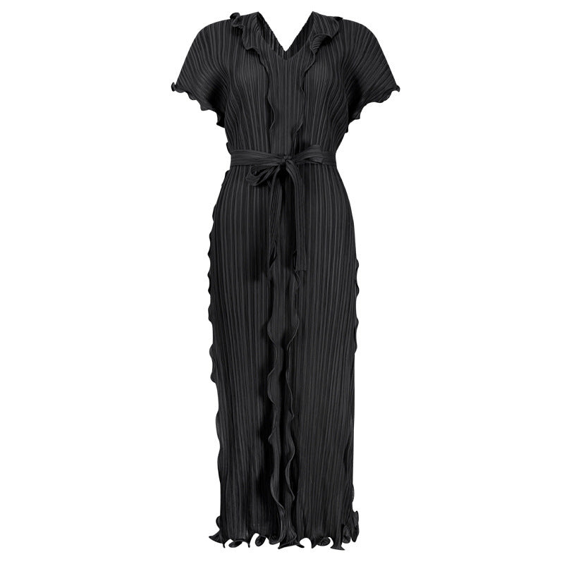 Robe moulante plissée à la taille pour femme