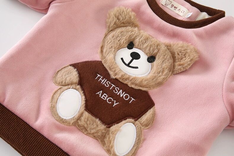 Costume trois pièces épais en velours double couche pour enfant