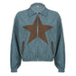 Antique Star Embroidered Color Matching Loose Long Sleeve