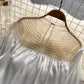 Slim Pleated Mesh Beaded See-through Design Chic Top
