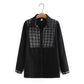 Women's Loose And Thin Plaid Stitching Base Long-sleeved Shirt