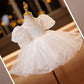 Girls' Dress White For Birthday Dinner