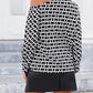 Autumn And Winter One-shoulder Cold-shoulder Printed Top