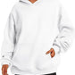 Sweats à capuche pour femmes avec poches, sweat-shirt tendance uni, pull à capuche surdimensionné, vêtements pour femmes
