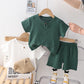 Children's Round Neck Short Sleeve Suit For Girls