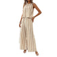 Women's Pullover Short Sleeve Temperament Leisure Striped Wide Leg Suit