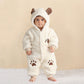 Pyjama une pièce pour bébé, combinaison à capuche tridimensionnelle en velours double face