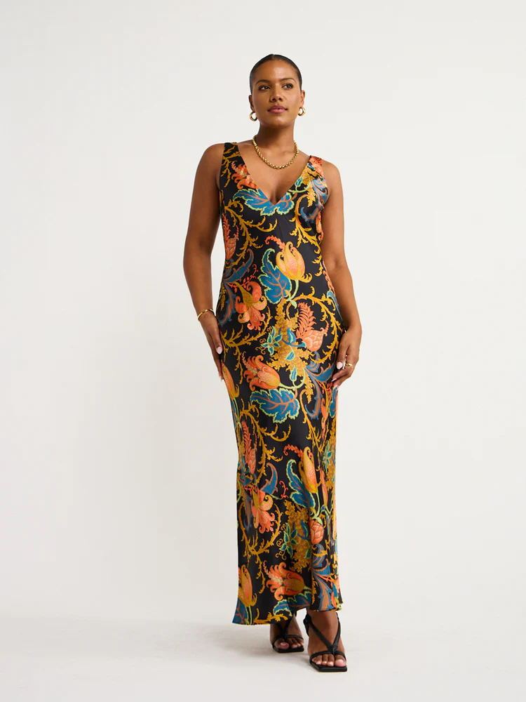 Robe longue imprimée sexy à la mode