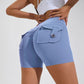 Short taille haute avec poches pour le yoga, le fitness, le sport, l'été