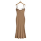 Lace-Panel Halter Mermaid Dress