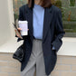 Minimalist Lapel Two Button Loose Long Sleeve Blazer Top