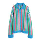 Women's Striped Sweater Knit Jacket Top