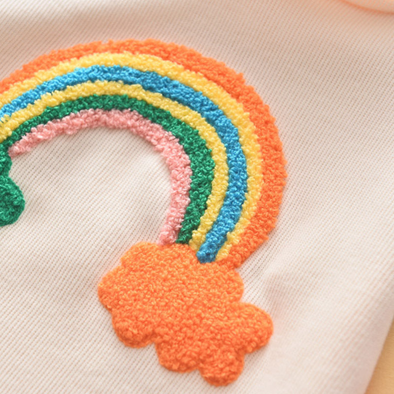 Girl's Princess Spring Rainbow Embroidered Dress