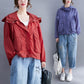 Pure Color Patch Pockets Loose Long-Sleeved Hooded Casual Thin Breathable Sun Protection Clothing