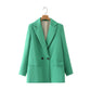 Solid Color Double-breasted Loose Casual Suit Jacket