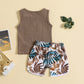 Children's Summer Clothing Casual Letter Print Short-sleeve Cartoon Shorts Suit