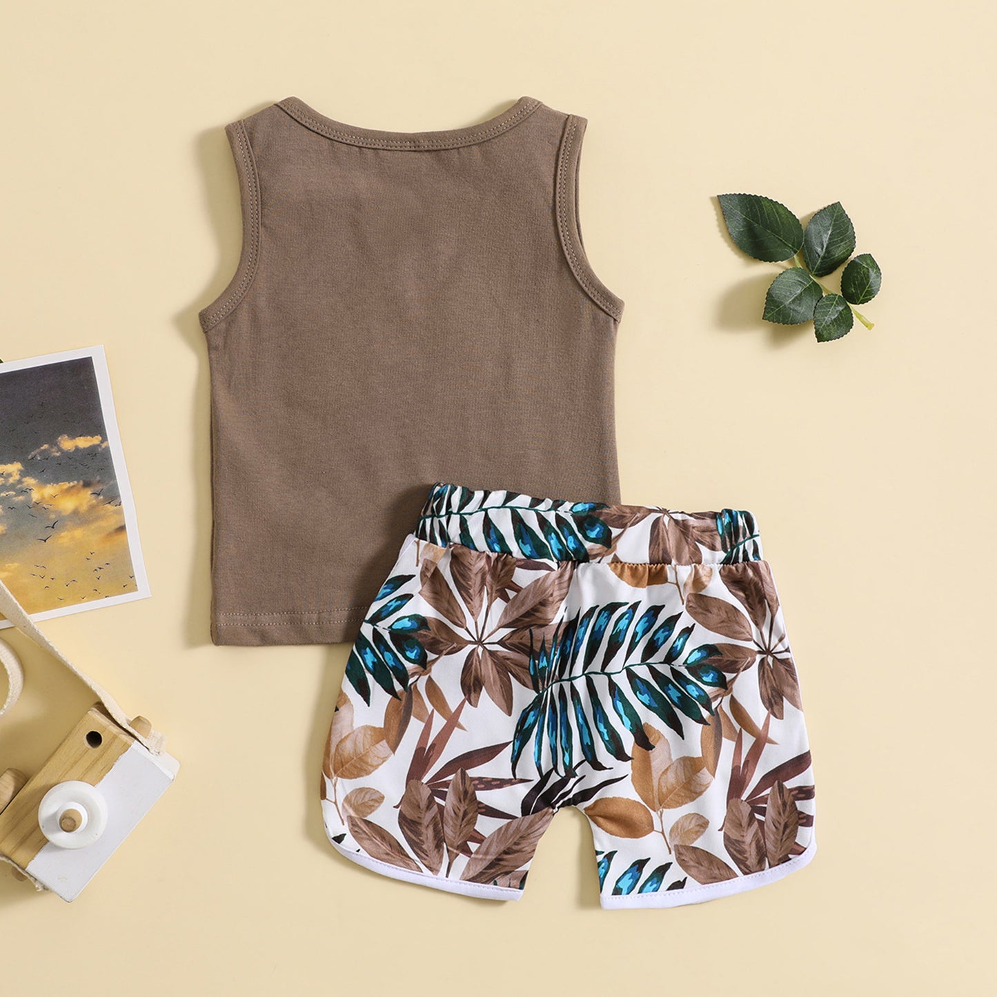 Children's Summer Clothing Casual Letter Print Short-sleeve Cartoon Shorts Suit