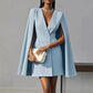Commuter Double Breasted Shawl Cape Suit Dress