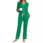 Buckle Soft High Waist Lace-up Straight-leg Pants Suit