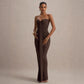 Bandeau Slim Fit Pleated Sheath Dress