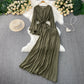 French Style Women's Temperament Twinset Design Sense Lace-up Waist-controlled Fashionable Long Sleeve