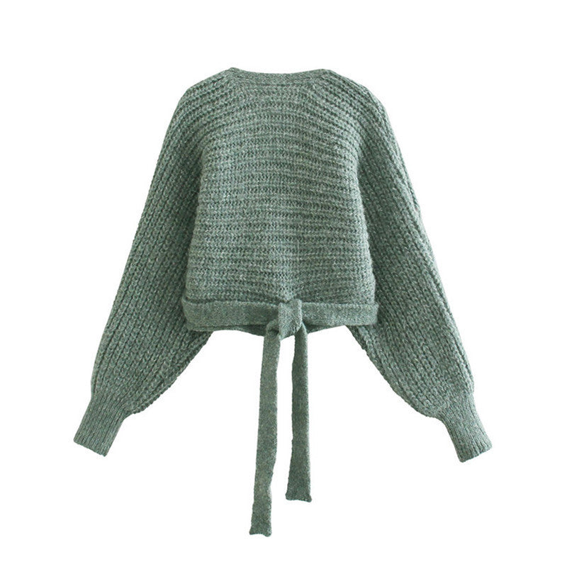 Women's Fashion V Neck Double Cardigan Knit Sweater