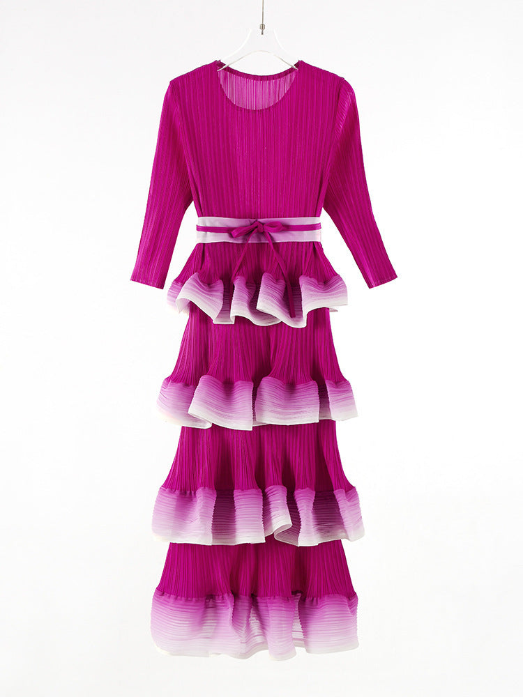Women's Polyester Niche Exquisite Pleated Dress