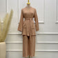 Pure Cotton Casual Plus Size Top Two-piece Pants Suit