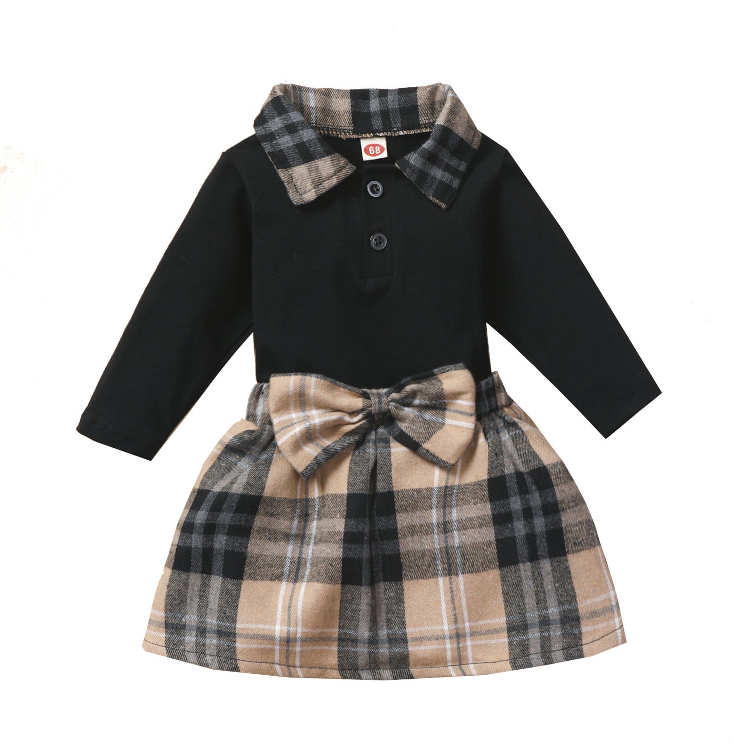 Nouveaux vêtements pour enfants : chemise à manches longues, jupe à carreaux, ensemble